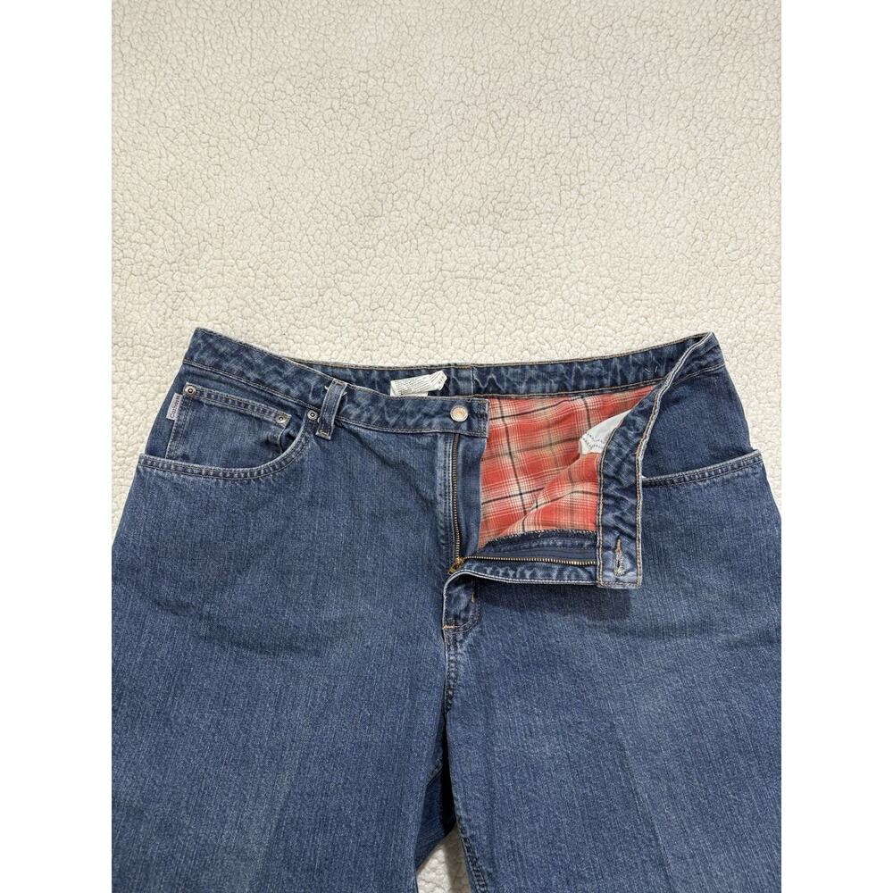 Carhartt Womens Flannel Lined Jeans Plus Size 20x30 Mid Rise WB172 VIO Warm Blue
